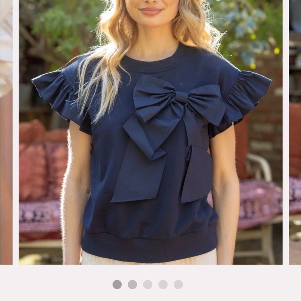 NWT Voy Ruffle Ribbon Bow Top